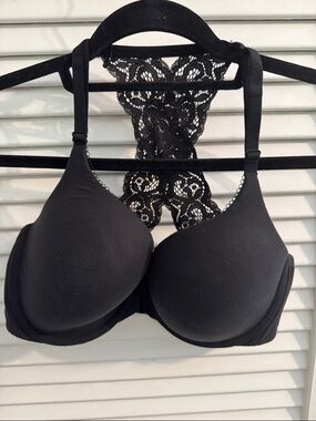 Victoria's Secret Black Lace-Back T-Shirt Bra